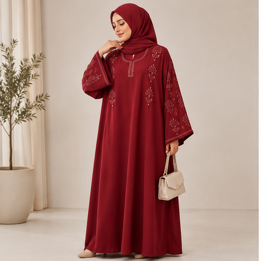Al-Haram Elegant Embroidered Modest Abaya for Women