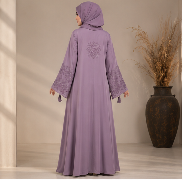 Al-Haram  Premium Embroidered Flared Abaya – Available in 3 Colors