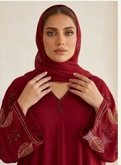 Alharam Abaya |  – Elegant Embroidered Flare Abaya
