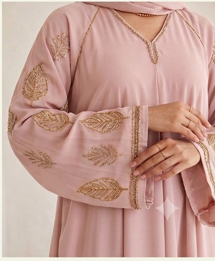 Alharam Abaya |  – Elegant Embroidered Flare Abaya