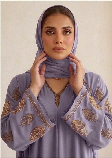 Alharam Abaya |  – Elegant Embroidered Flare Abaya