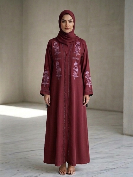 Nida Embroidered Abaya – 5 Colours available