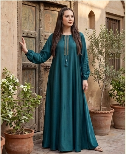 Teal Luxe Abaya – 5 Colours Available