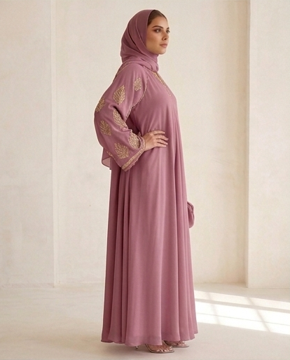 Alharam Abaya |  – Elegant Embroidered Flare Abaya