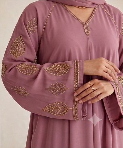 Alharam Abaya |  – Elegant Embroidered Flare Abaya