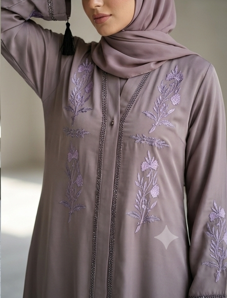Nida Embroidered Abaya – 5 Colours available